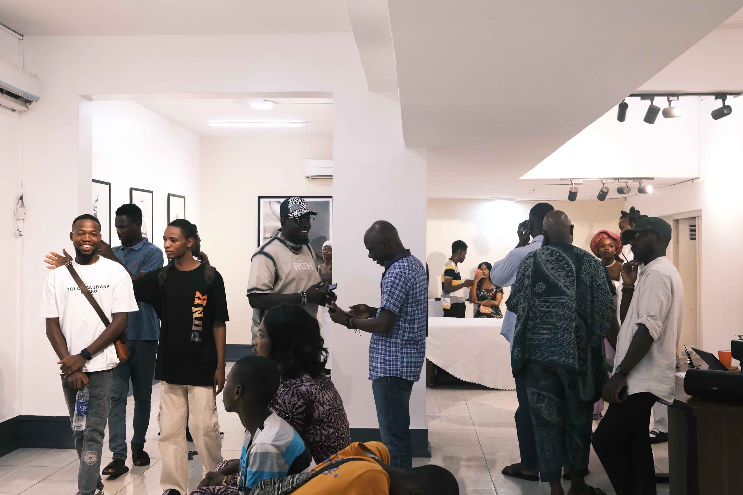 Guests talking at the opening